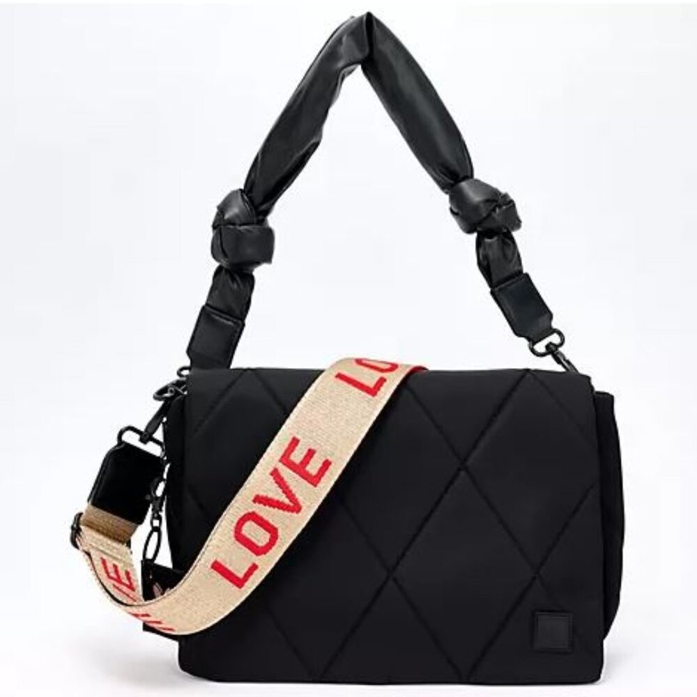NWT Shawn Killinger x IHKWIP Knotted Shoulder Bag w/ Two Straps - Metallic Black